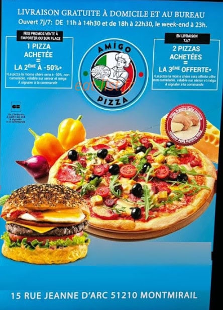 Amigo Pizza — carte page 1