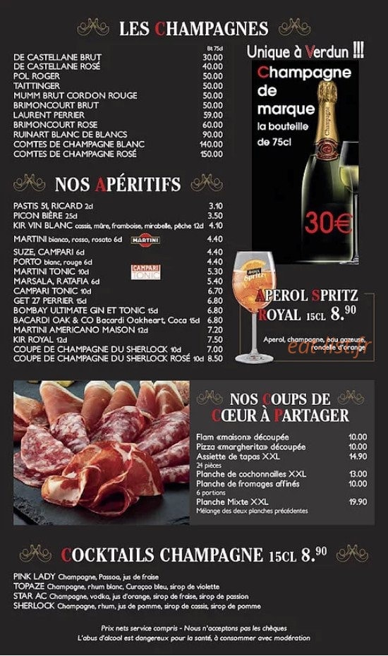 The Sherlock — carte page 9