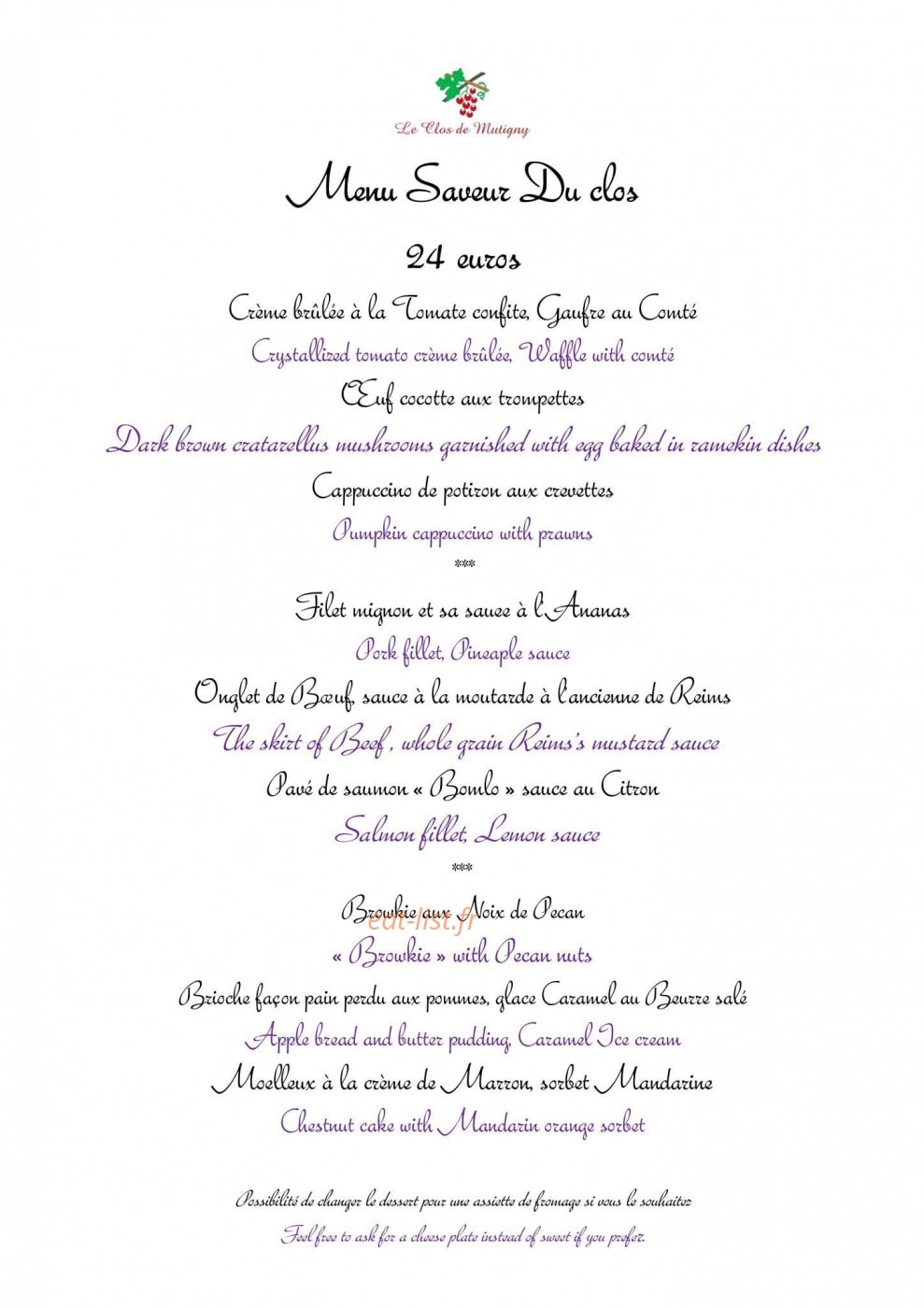 Clos de Mutigny — carte page 1