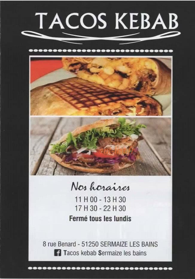 Tacos kebab — carte page 1