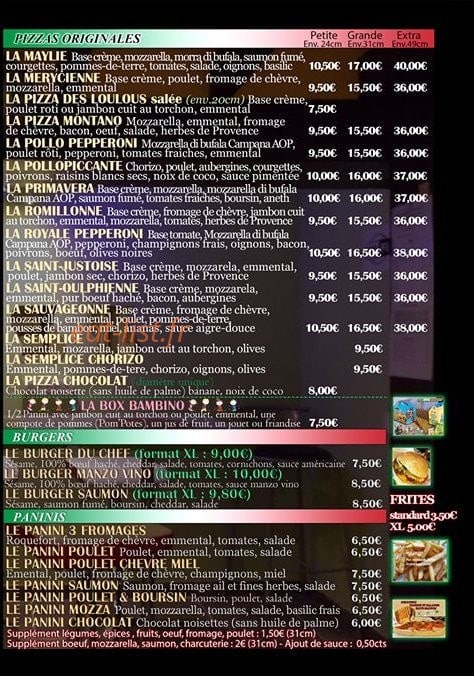 Pizza Montano — carte page 3