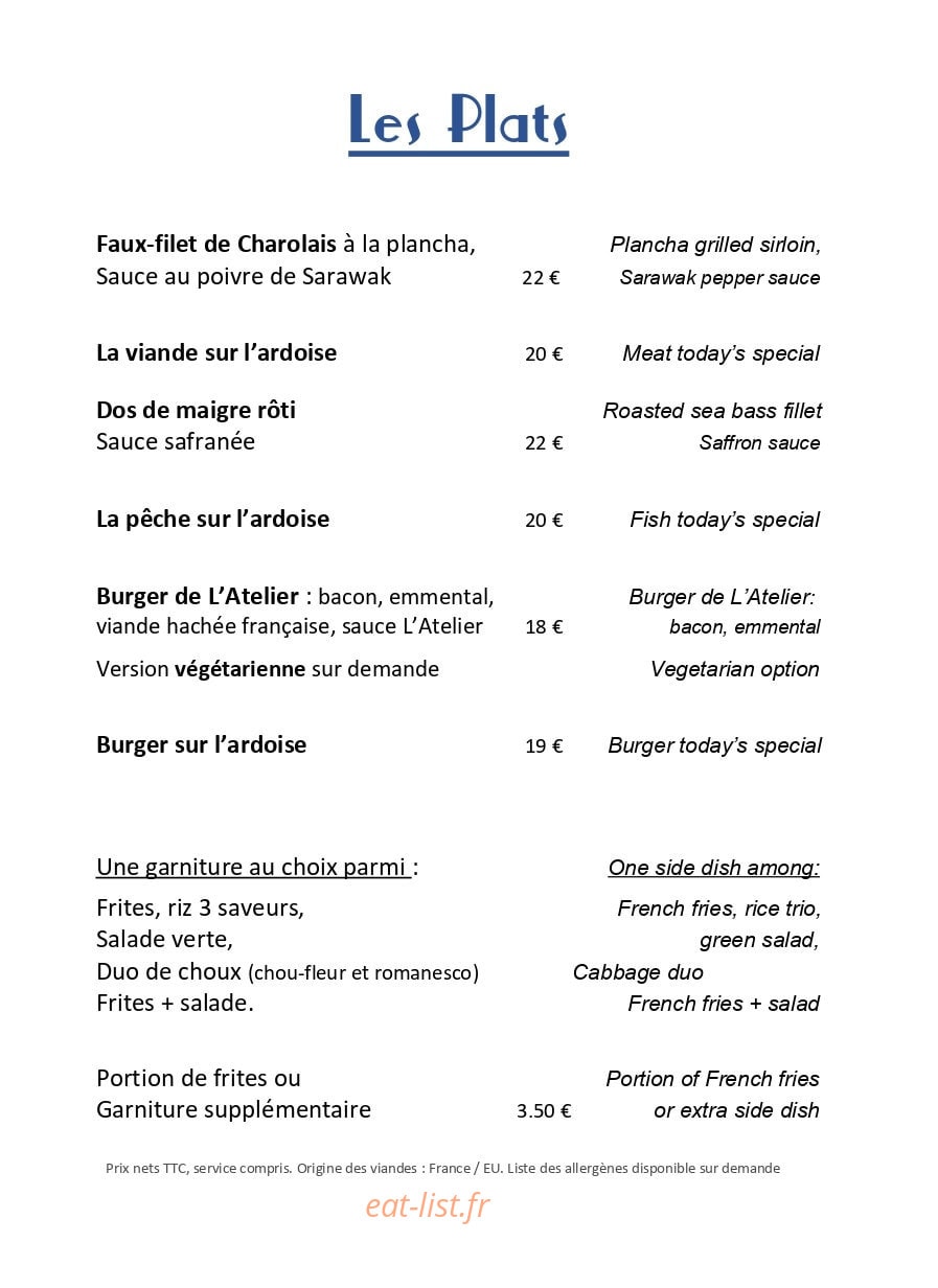 L'Atelier d'Etoges — carte page 2