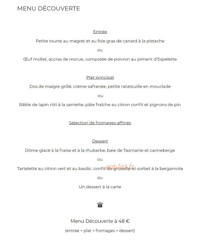 L'Orangerie — carte page 1