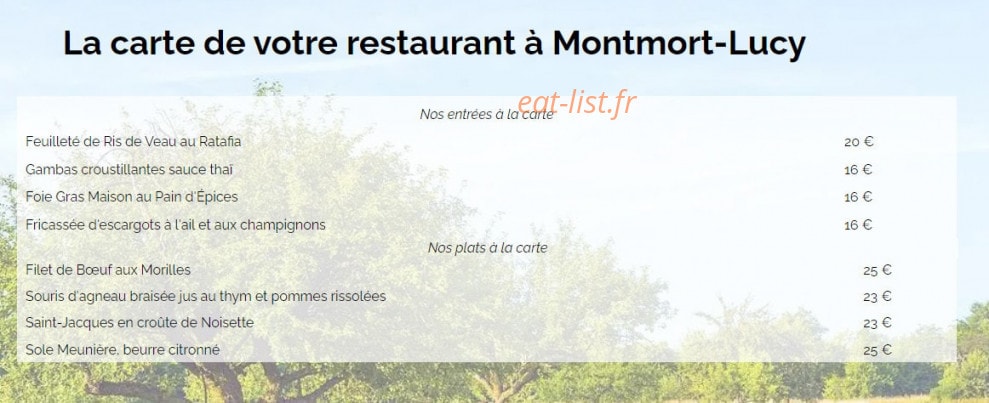 Hôtel Restaurant de la Place — carte page 1