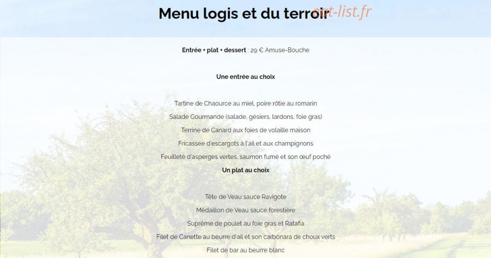 Hôtel Restaurant de la Place — carte page 2