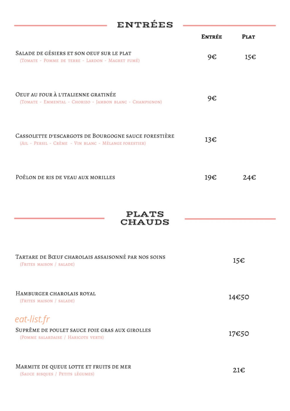 La Table de l'Abbaye — carte page 2