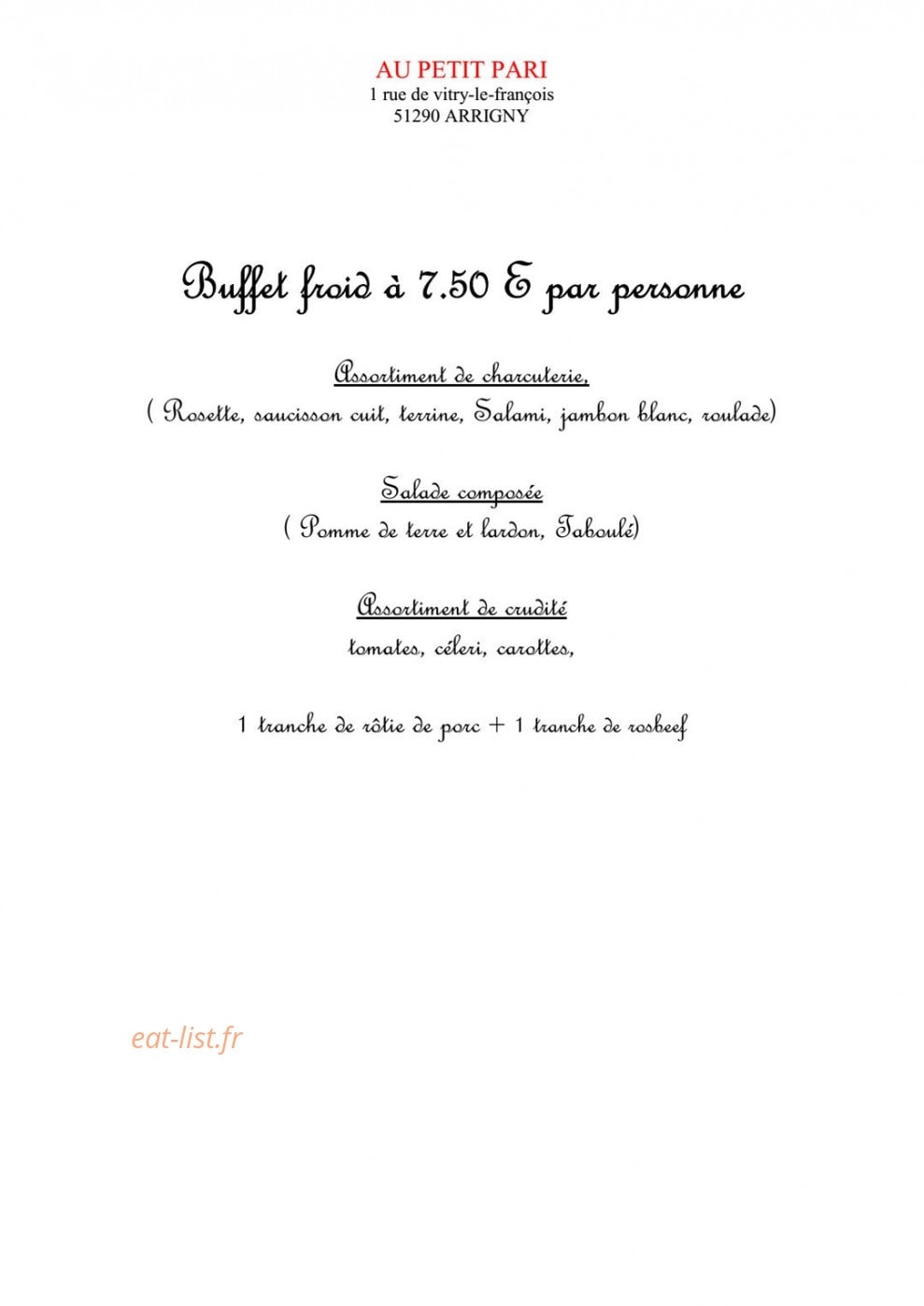Au petit pari — carte page 11