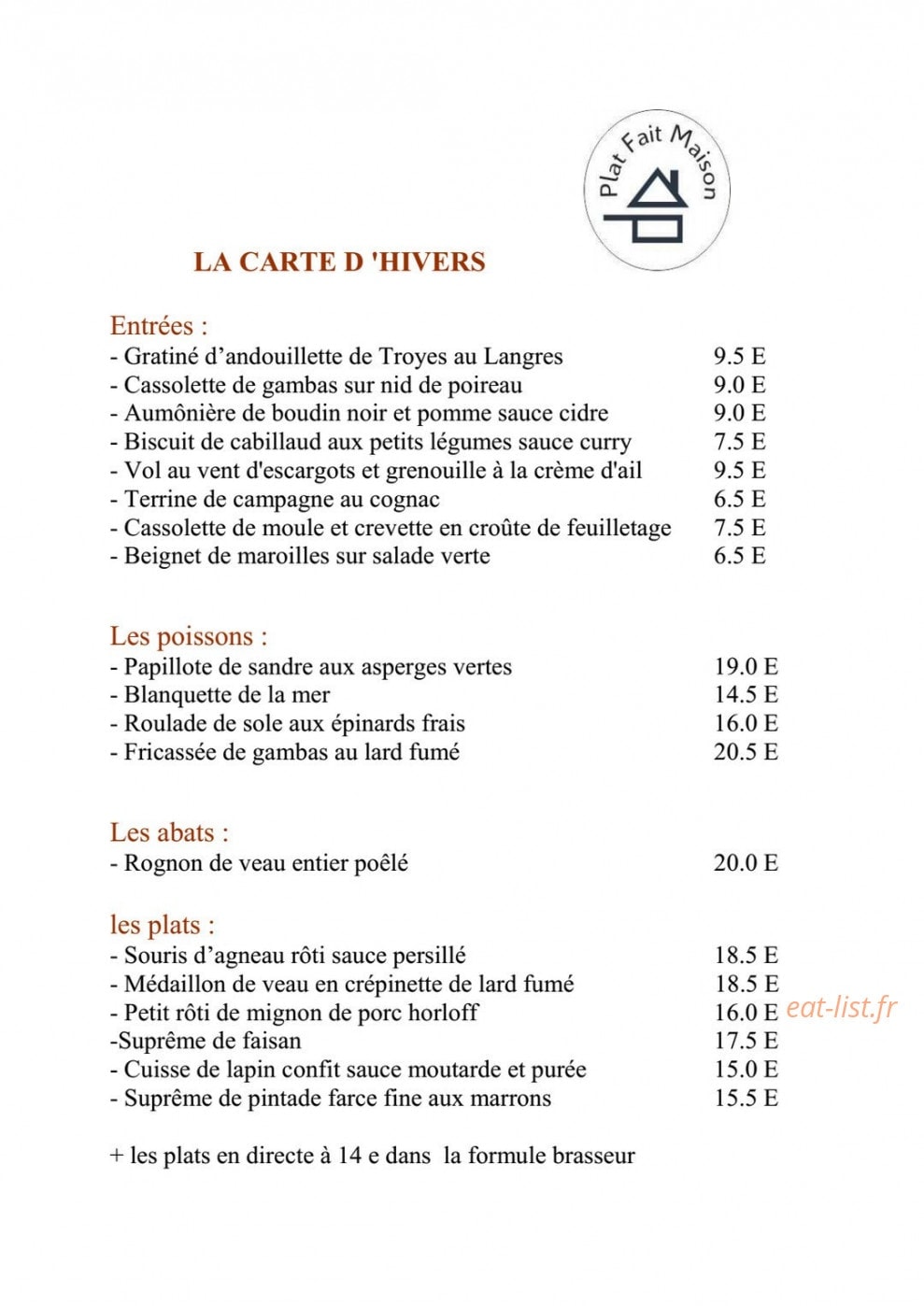 Au petit pari — carte page 1