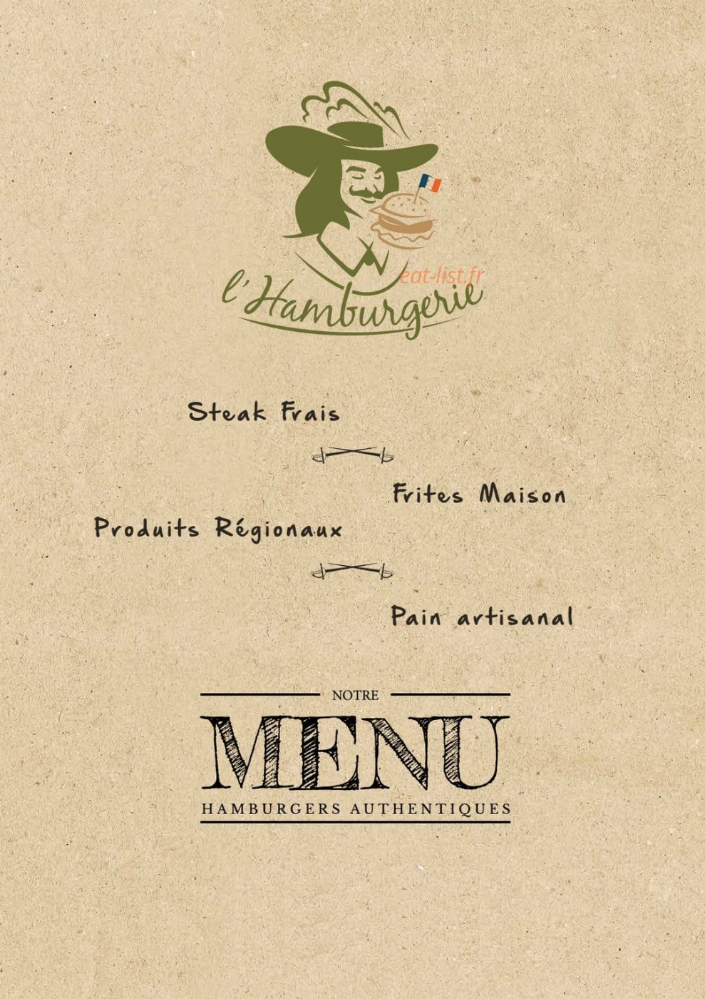 L'hamburgerie — carte page 1