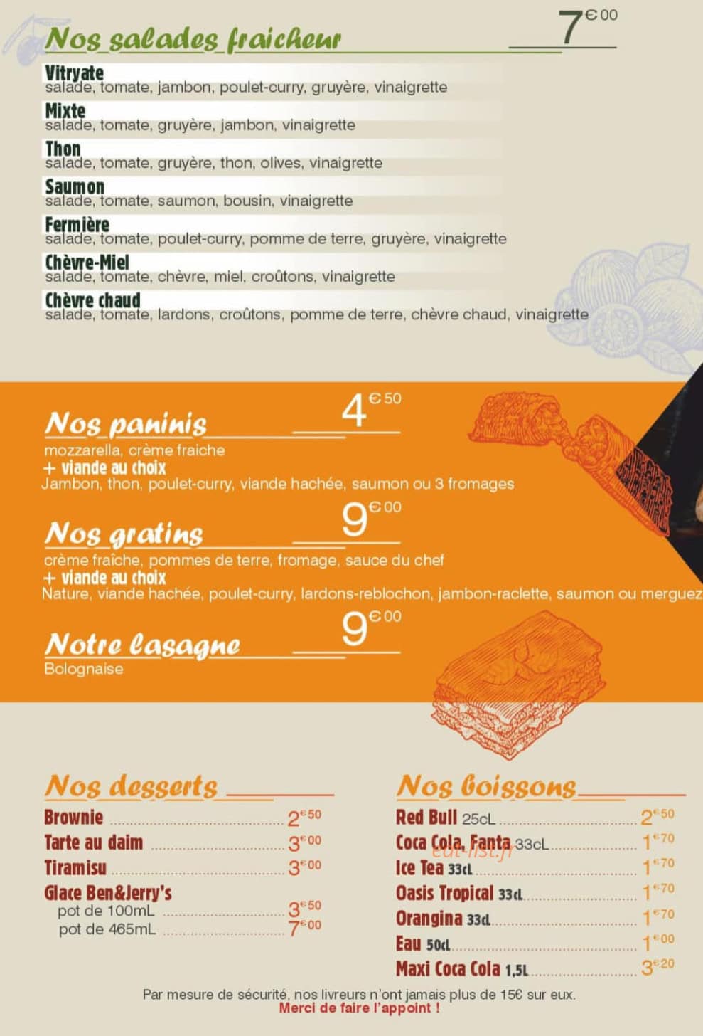 L’instant Pizza — carte page 4