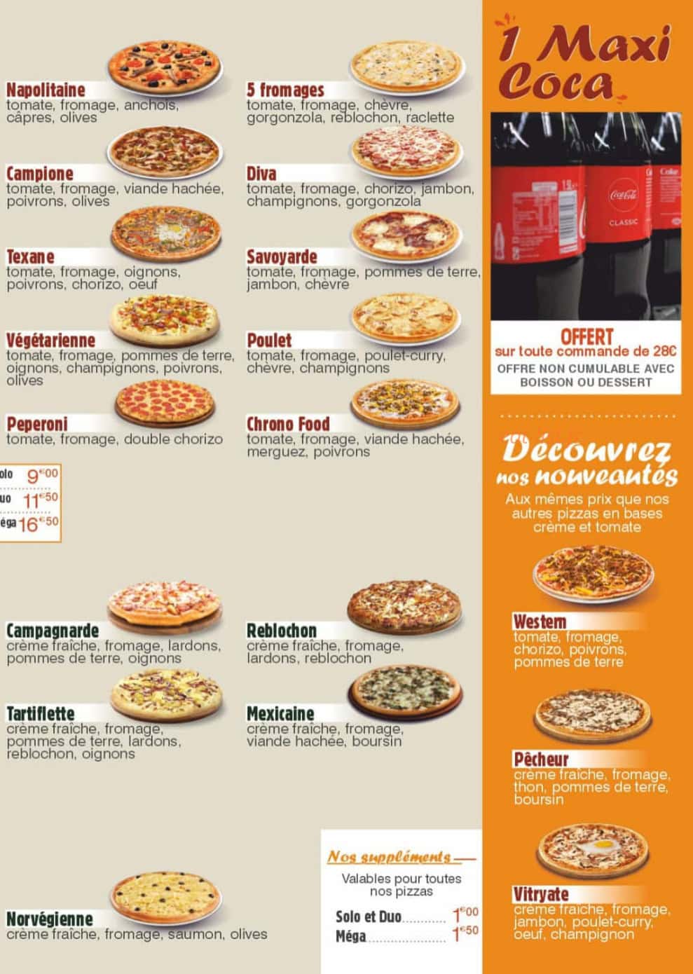 L’instant Pizza — carte page 3