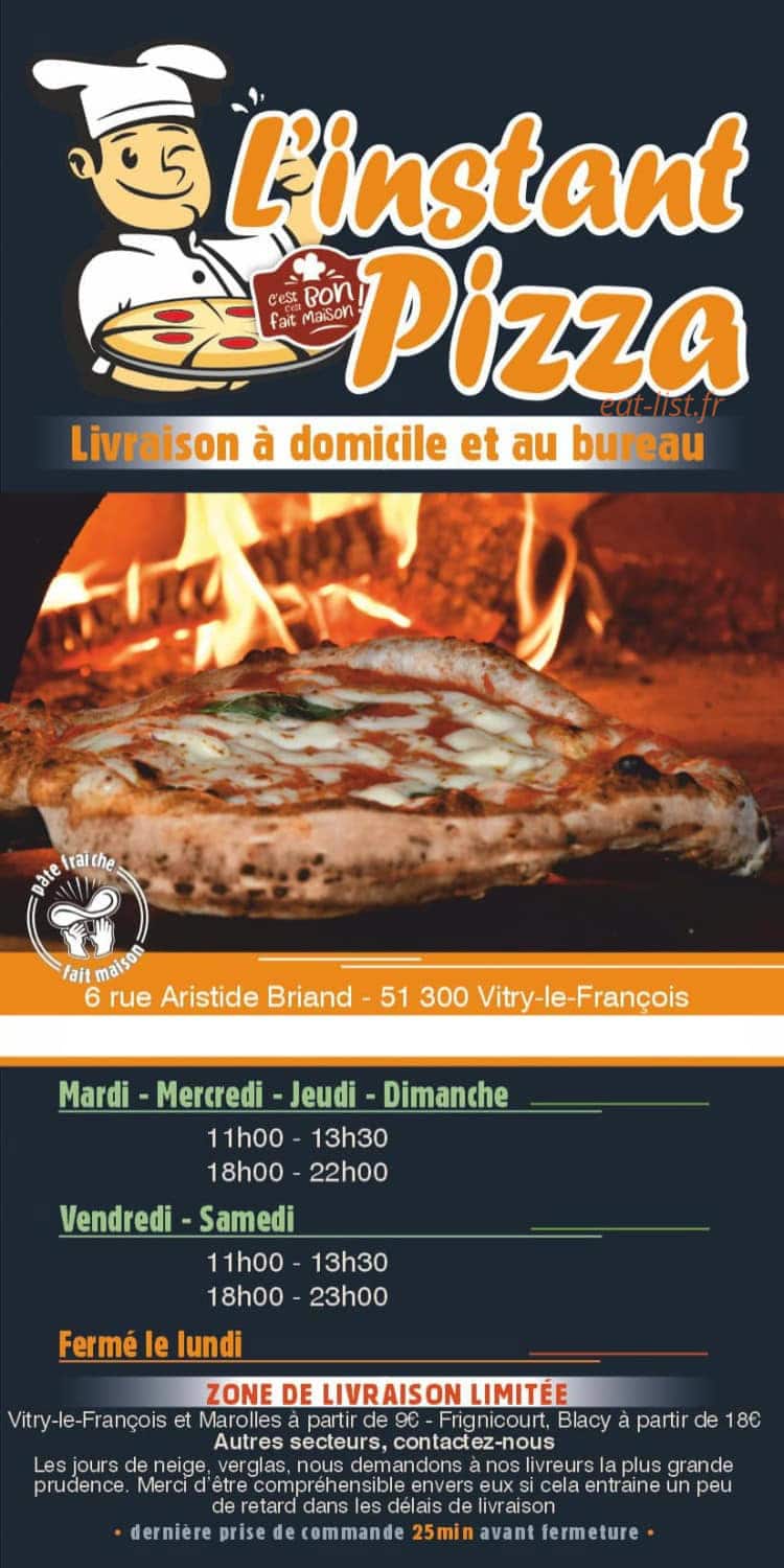 L’instant Pizza — carte page 1