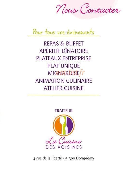 Carte et menu de La Cuisine Des Voisines à Vitry le Francois — Les informations