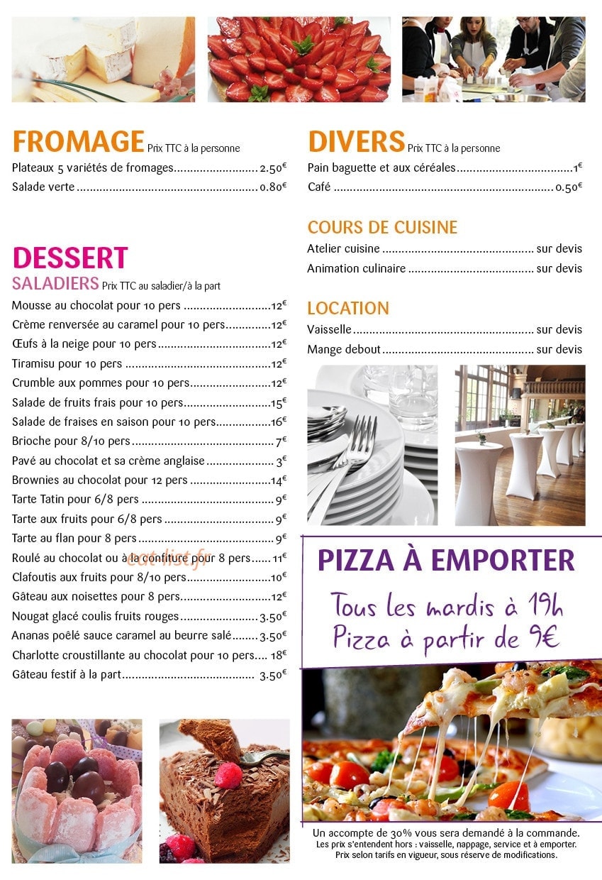 Carte et menu de La Cuisine Des Voisines à Vitry le Francois — Les desserts et booissons