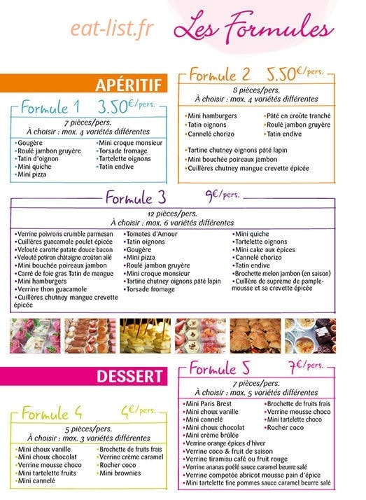Carte et menu de La Cuisine Des Voisines à Vitry le Francois — Les formules