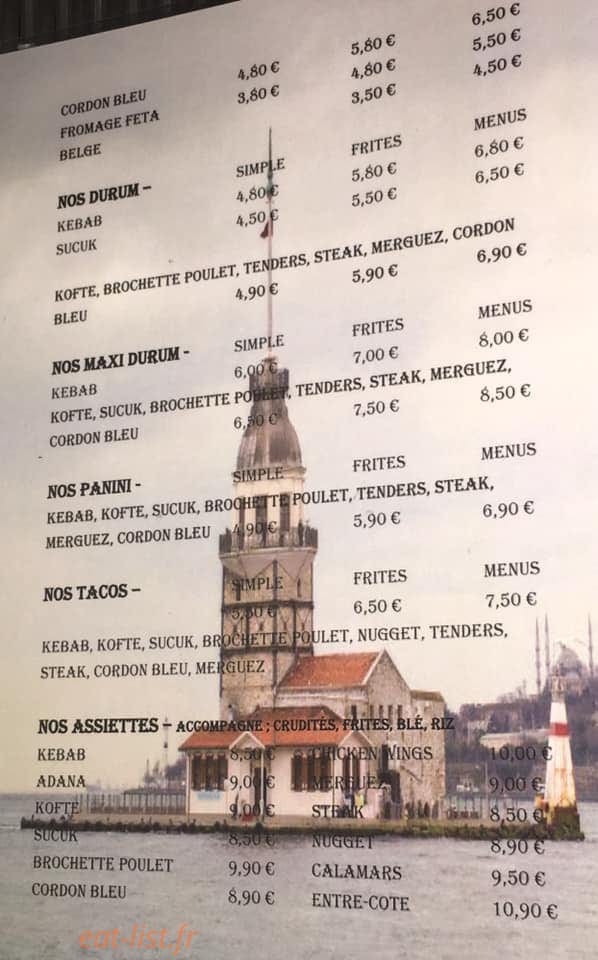 Tacos Kebab — carte page 3