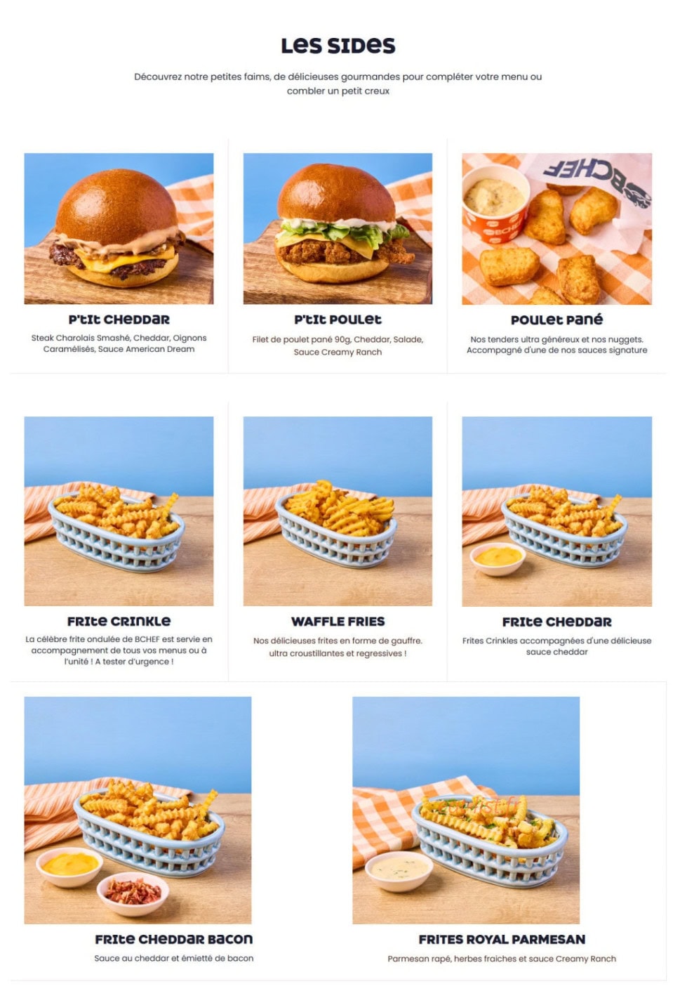 Carte et menu de B Chef à Cormontreuil — Sides