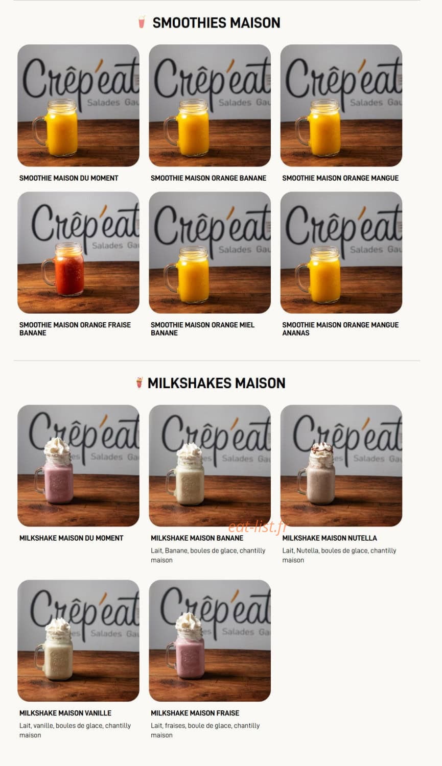 Crêp Eat — carte page 8