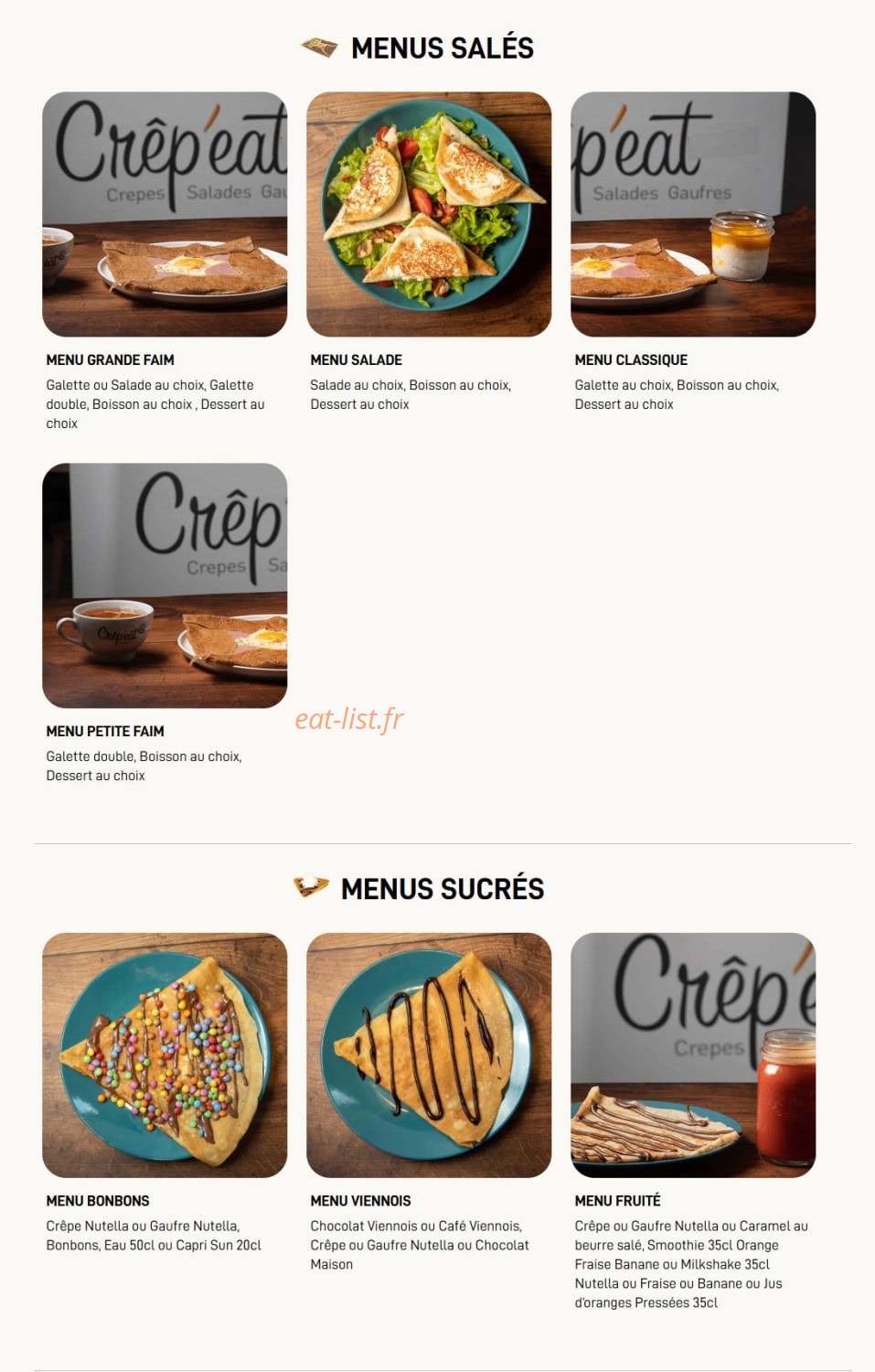 Crêp Eat — carte page 1