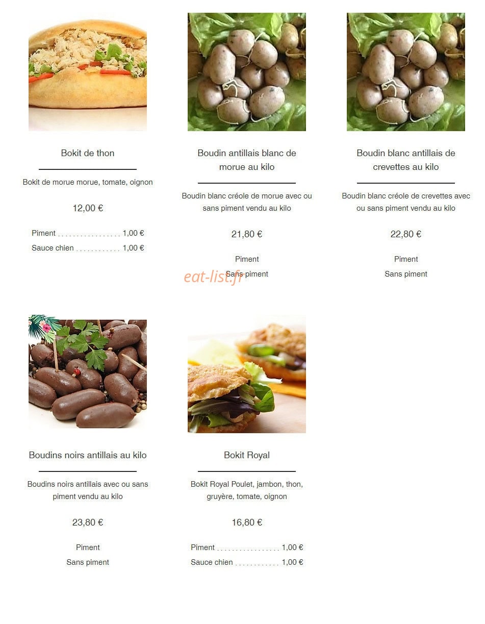 A La Table Tropicale — carte page 3