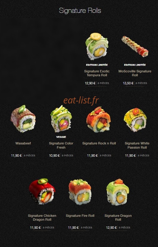 Sushi Shop — carte page 19