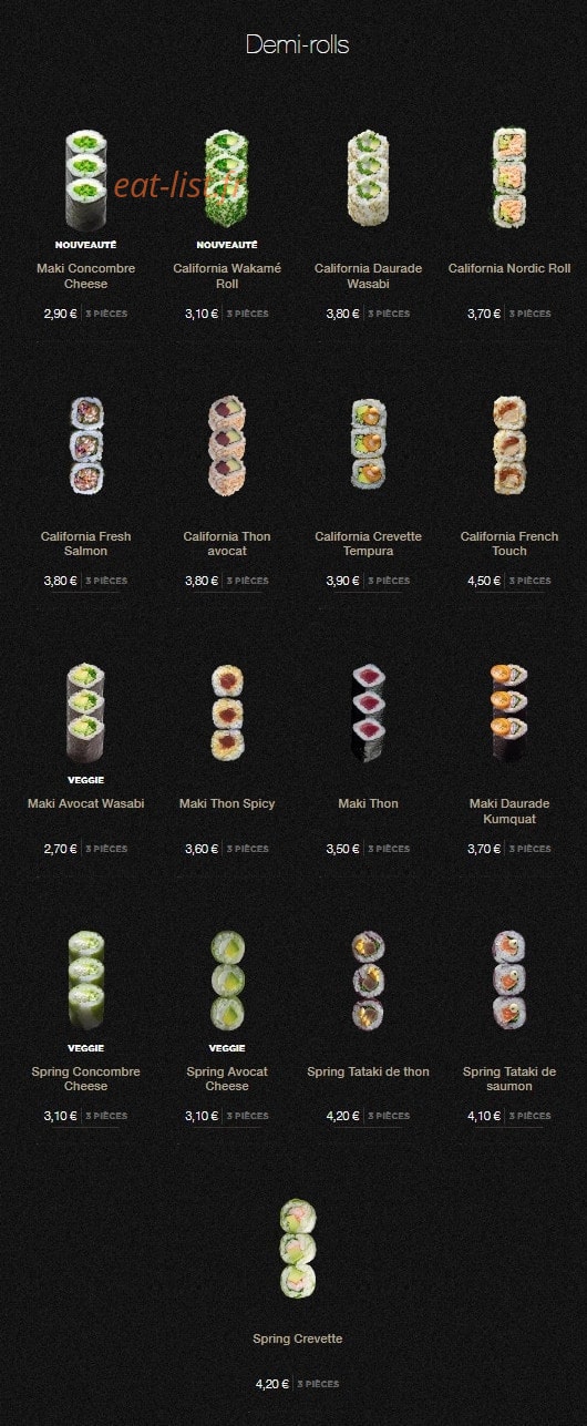 Sushi Shop — carte page 18