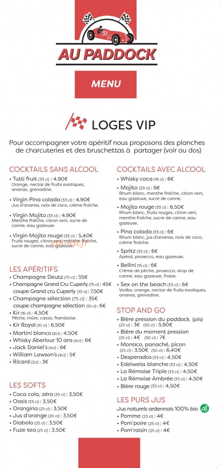 Au Paddock — carte page 2