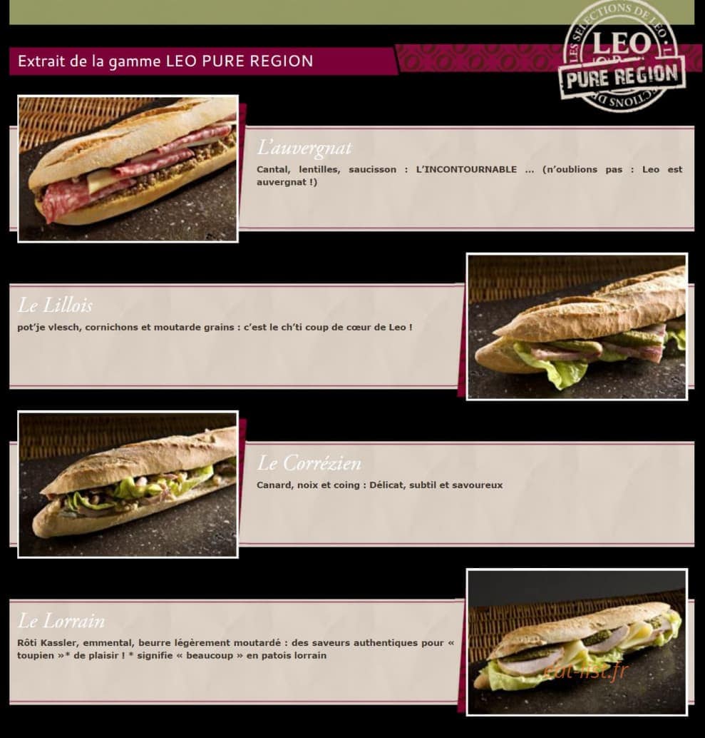 Leo Resto — carte page 1