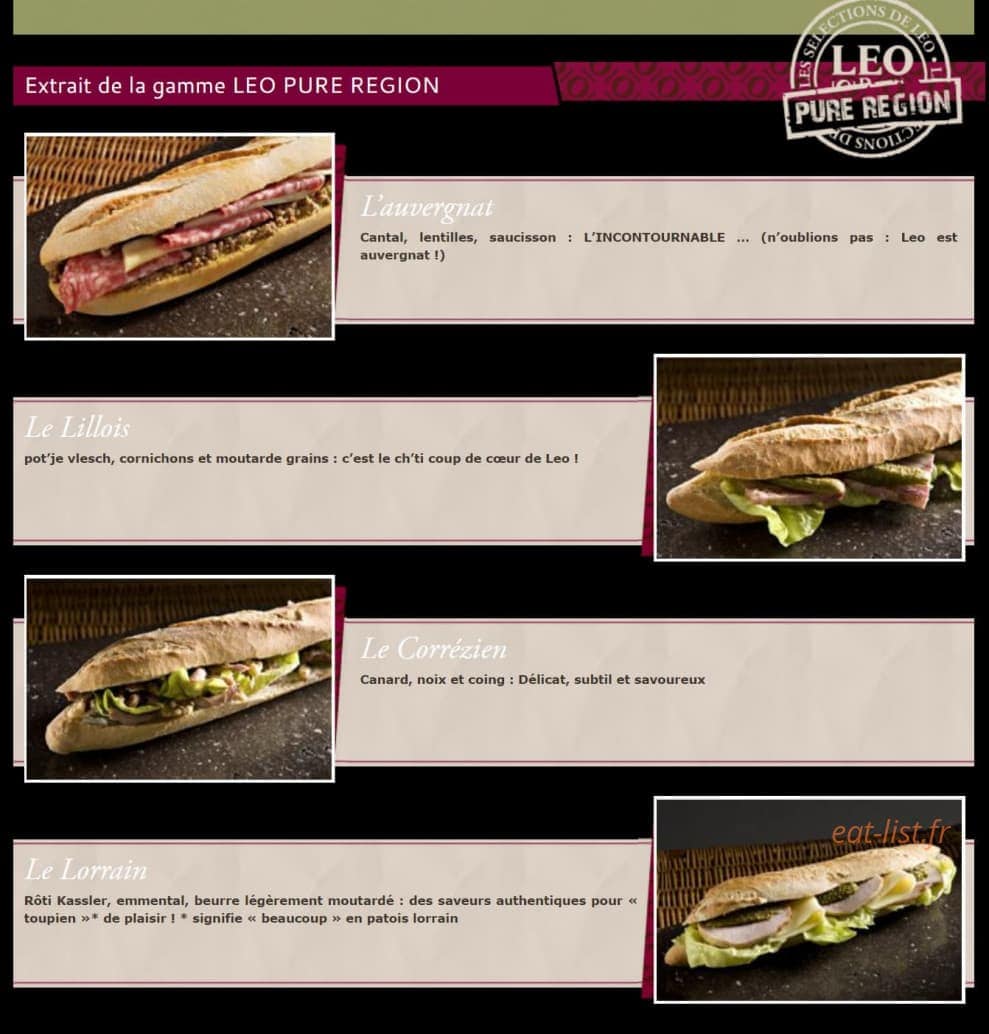 Leo Resto — carte page 1