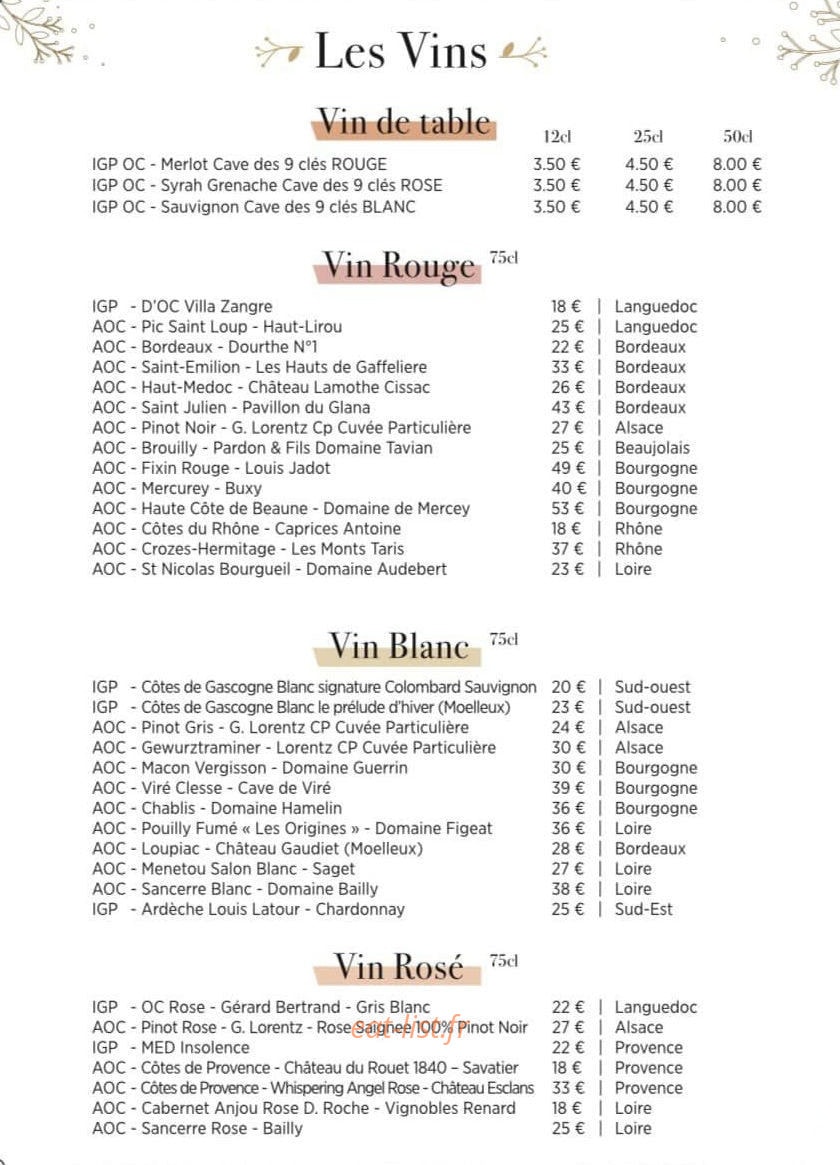 Chez Vincent — carte page 3