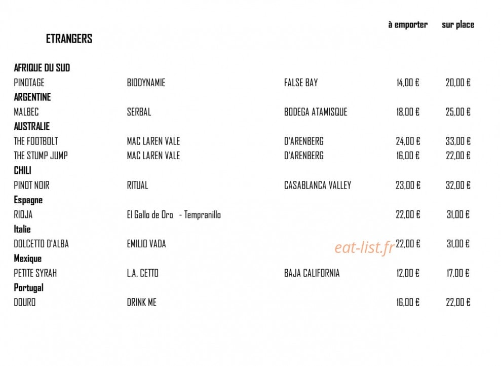 Chez Fred — carte page 9