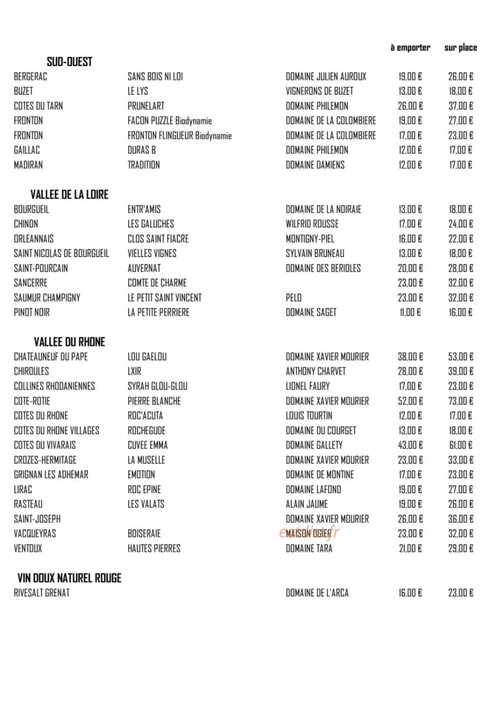 Chez Fred — carte page 8