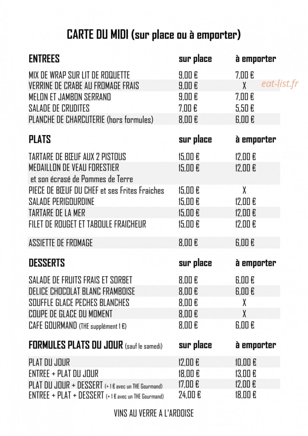 Chez Fred — carte page 1
