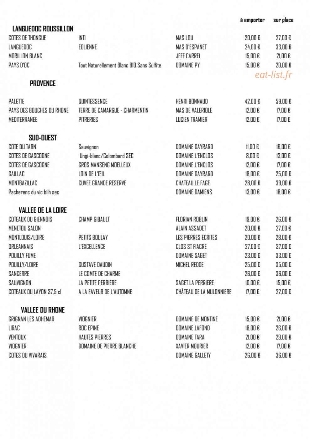 Chez Fred — carte page 4