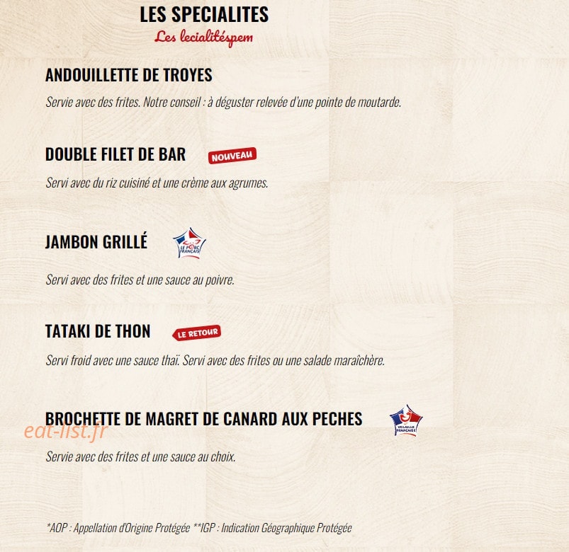 La Boucherie — carte page 6
