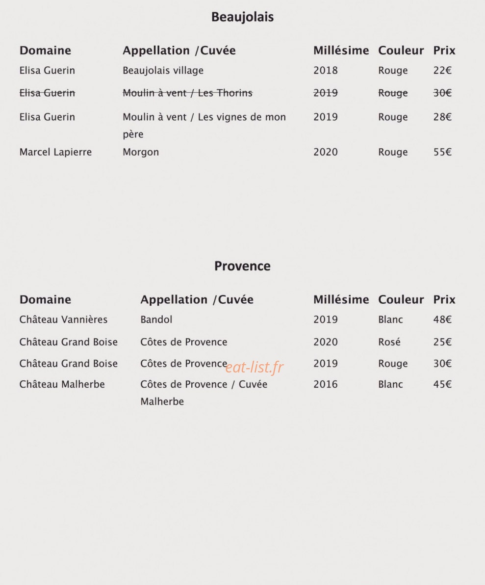 La Table de la boucherie Guiset — carte page 5