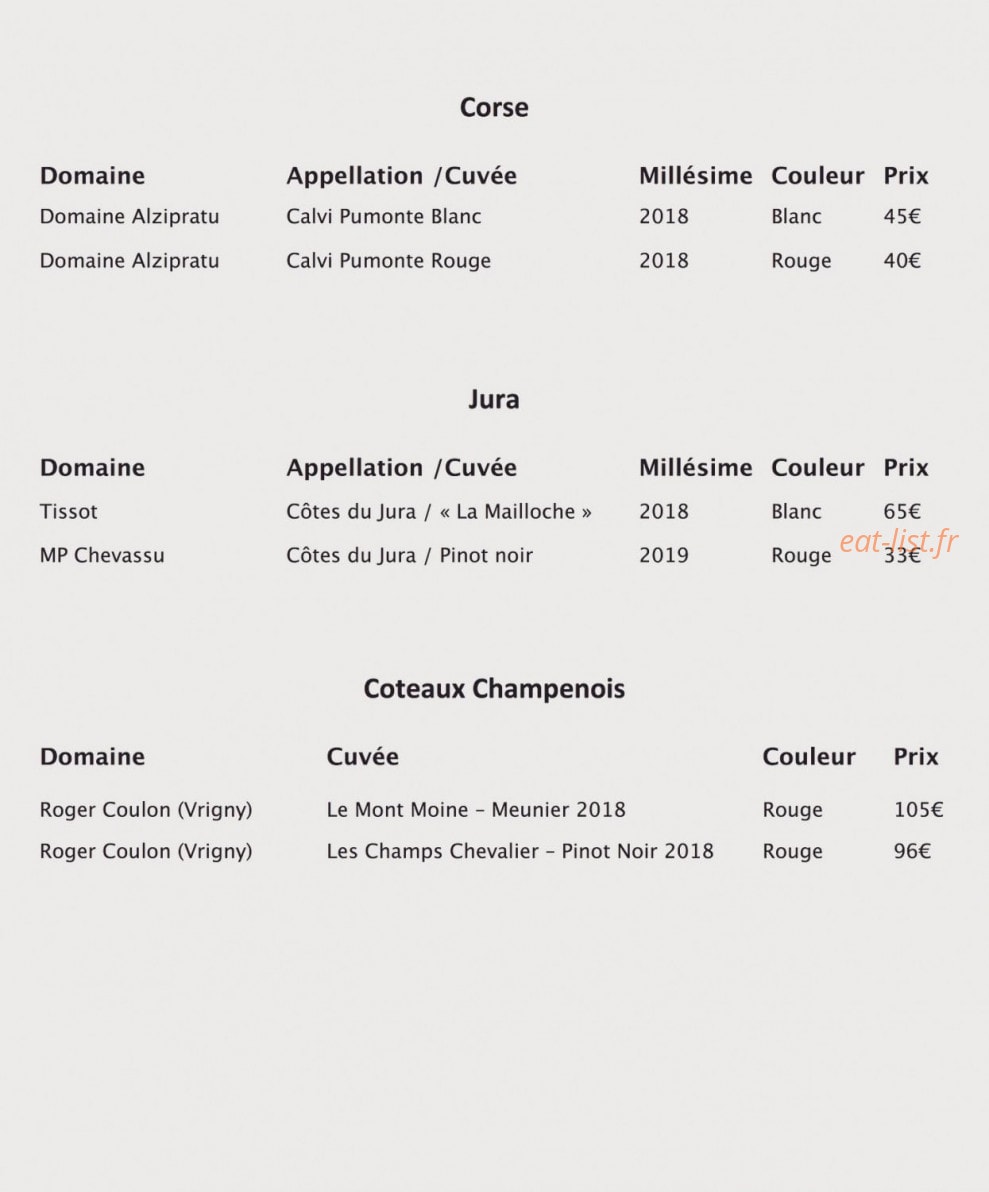 La Table de la boucherie Guiset — carte page 7