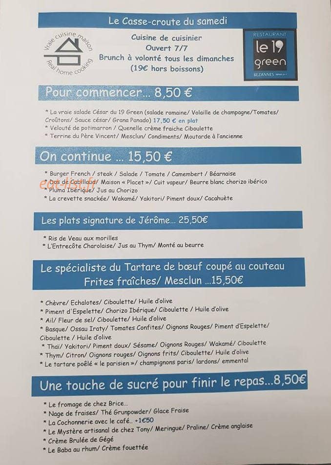 Le 19 Green — carte page 1