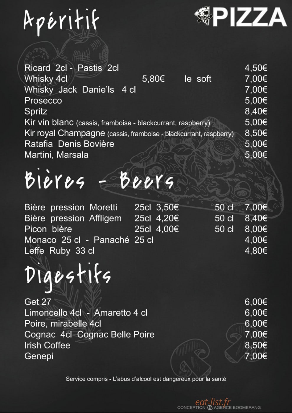 V Saveur pizza — carte page 5