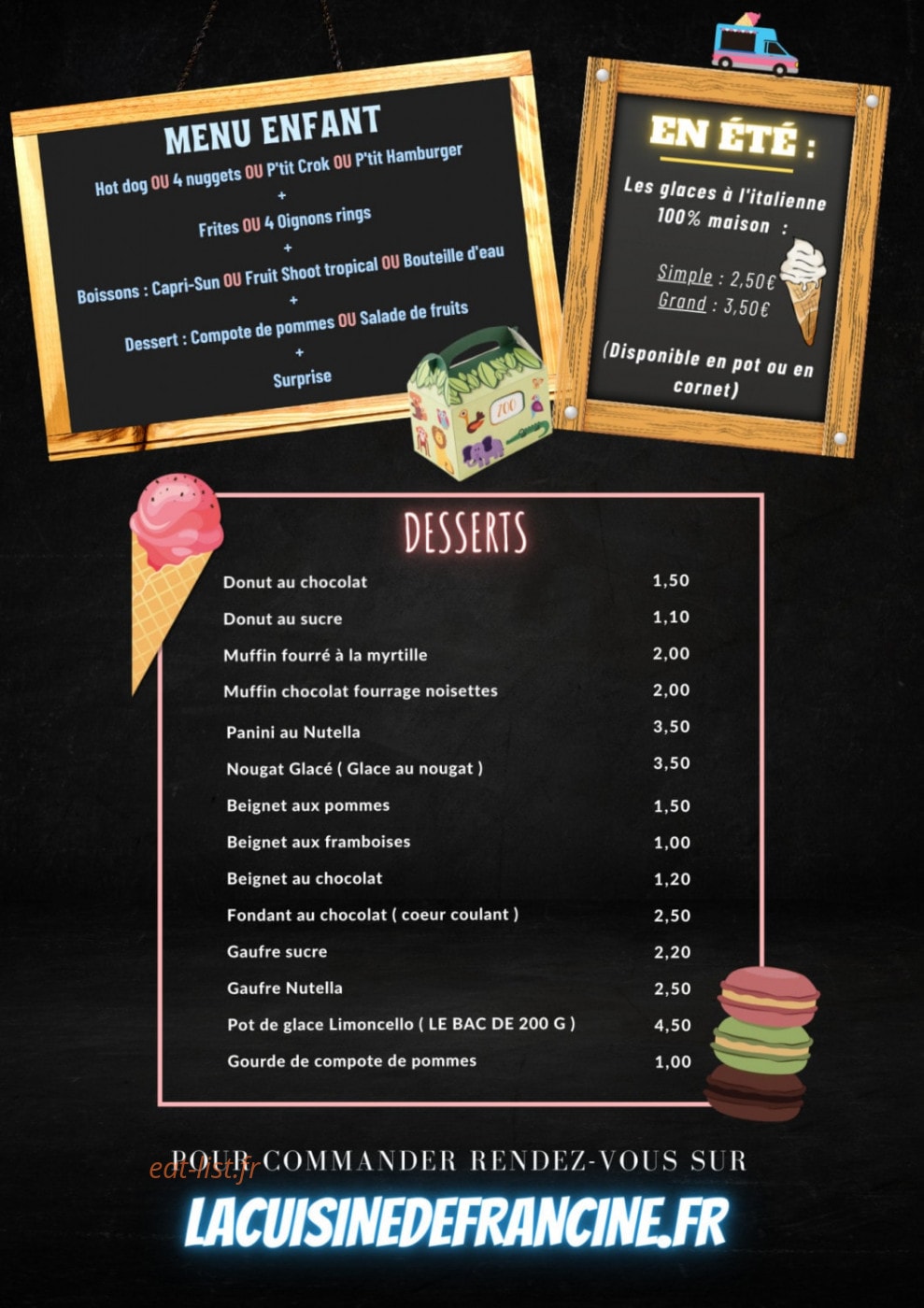 La Cuisine de Francine — carte page 4