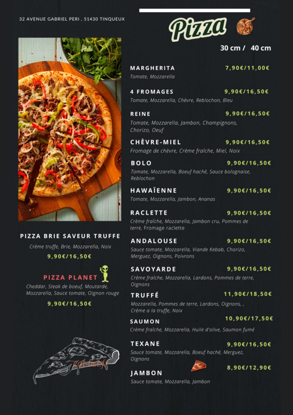La Cuisine de Francine — carte page 1
