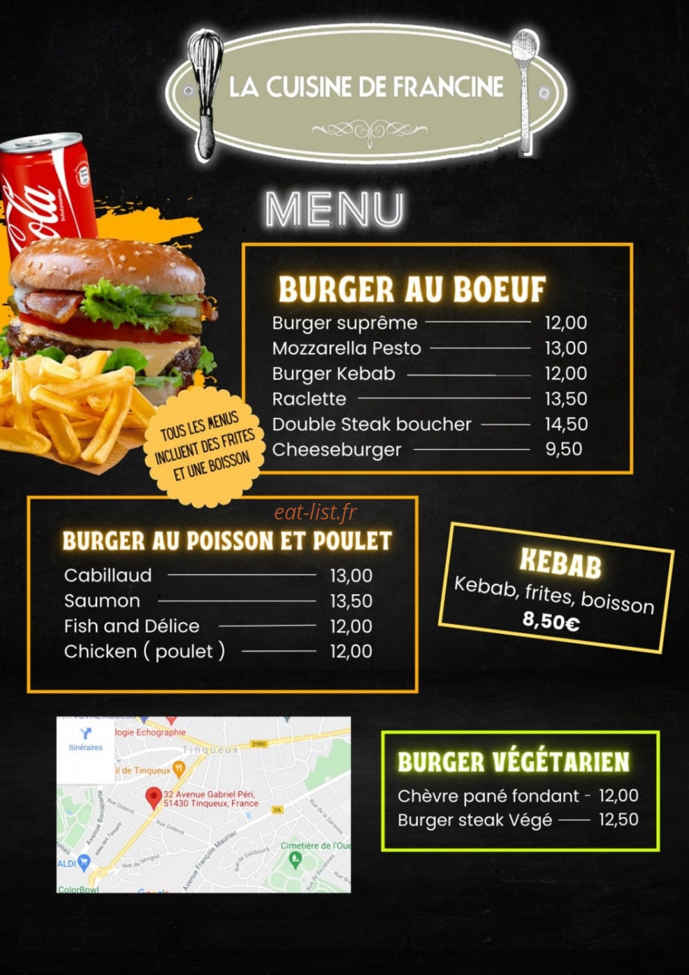 La Cuisine de Francine — carte page 2