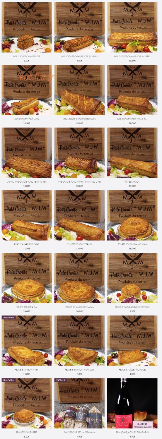 Pâté croûte mjm — carte page 1