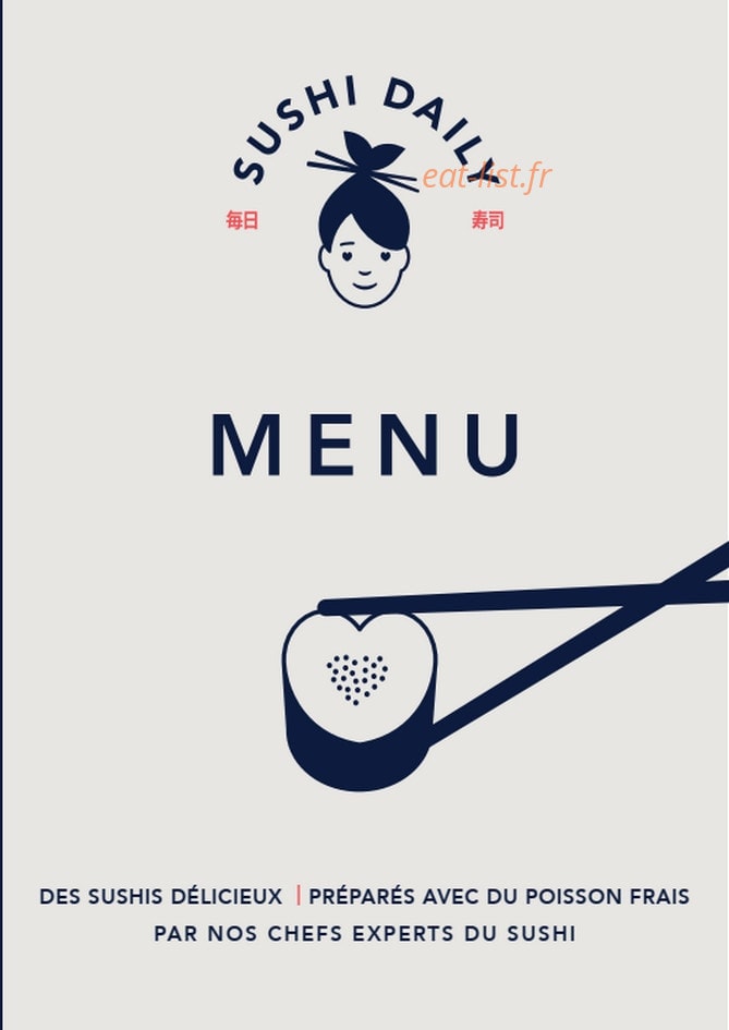 Sushi Daily — carte page 1