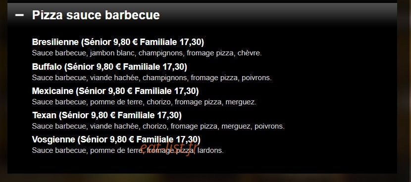 Vroum Pizza — carte page 3