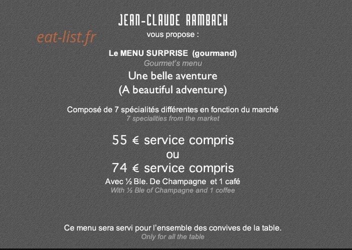Le Caveau — carte page 8