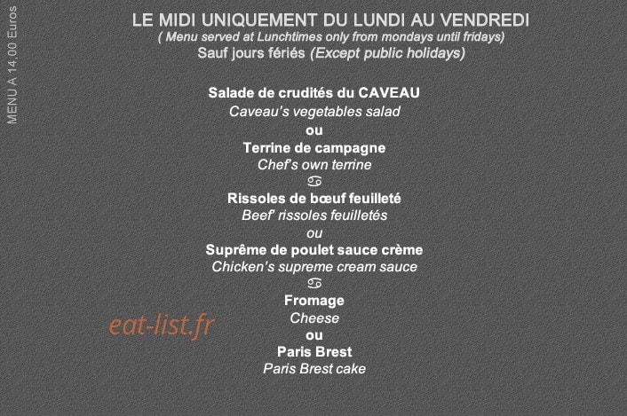 Le Caveau — carte page 4
