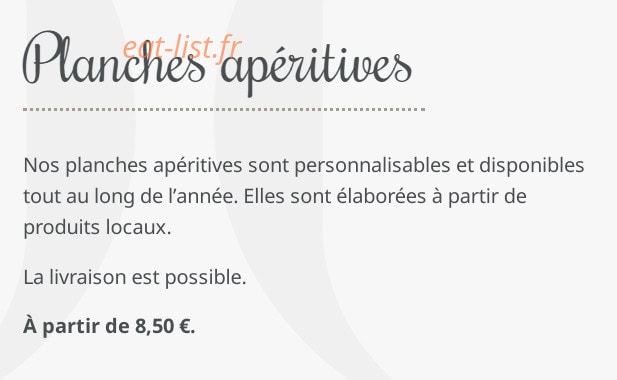 Carte et menu de Bistr'O Larris à La Neuville Aux Larris — Les planches apéritives