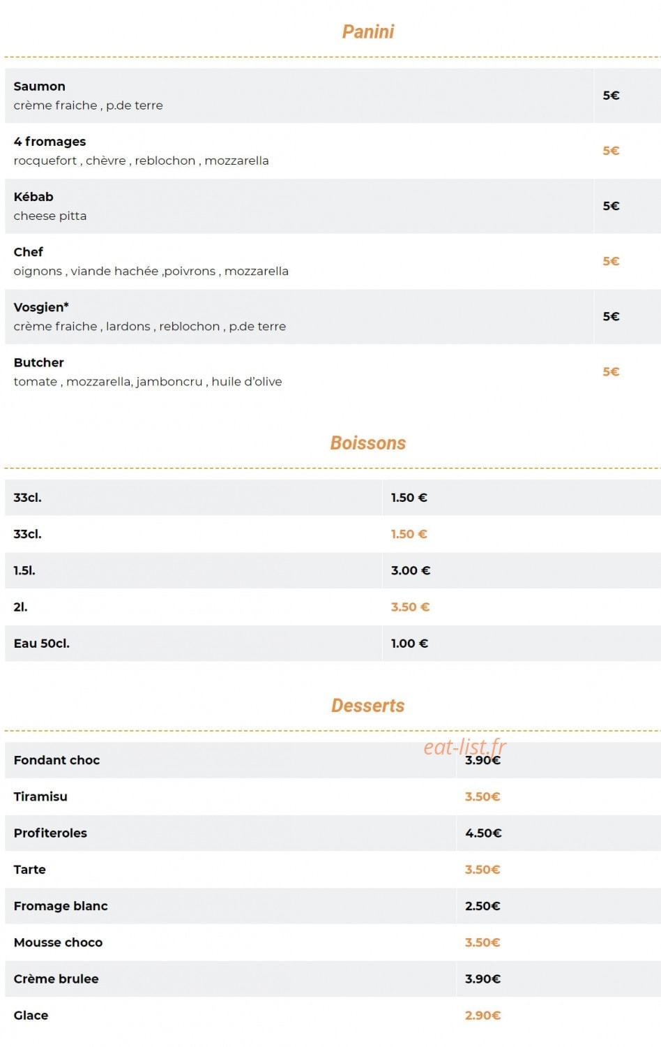 G-Rilly Food's — carte page 4