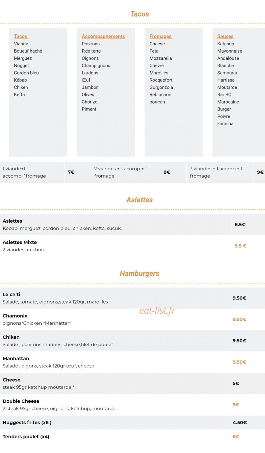 G-Rilly Food's — carte page 2